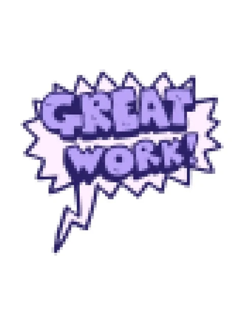 Pixelize effect animation of great work freehand drawn speech bubble cartoo.. Stock Footage 324074853