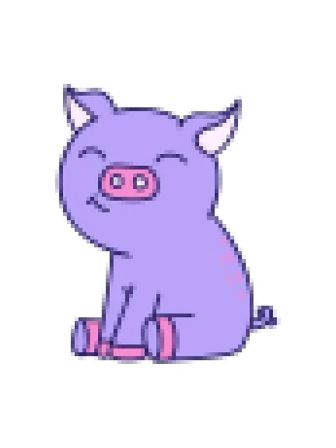 Pixelize effect animation of hand drawn quirky cartoon pig Stock Footage 324117743