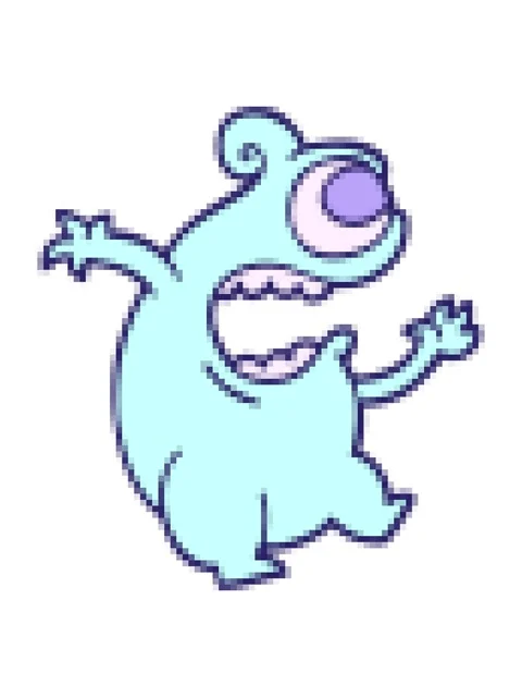 Pixelize effect animation of hand drawn doodle style cartoon green alien Stock Footage 324248126