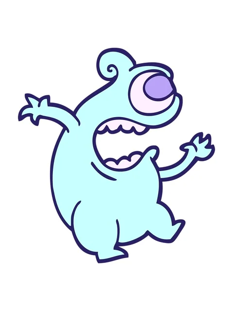Pixelize effect animation of hand drawn doodle style cartoon green alien Stock Footage 324295626