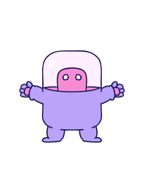 Pixelize effect animation of hand drawn cartoon doodle of an alien in a suit Stock Footage 324395229