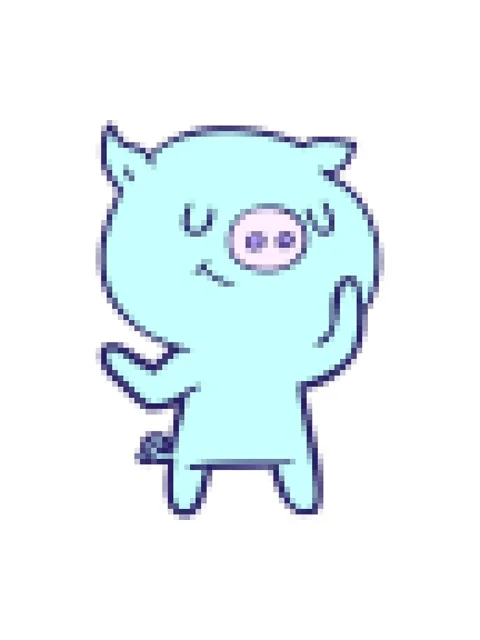 Pixelize effect animation of happy cartoon simple pig drawing Stock Footage 324247237