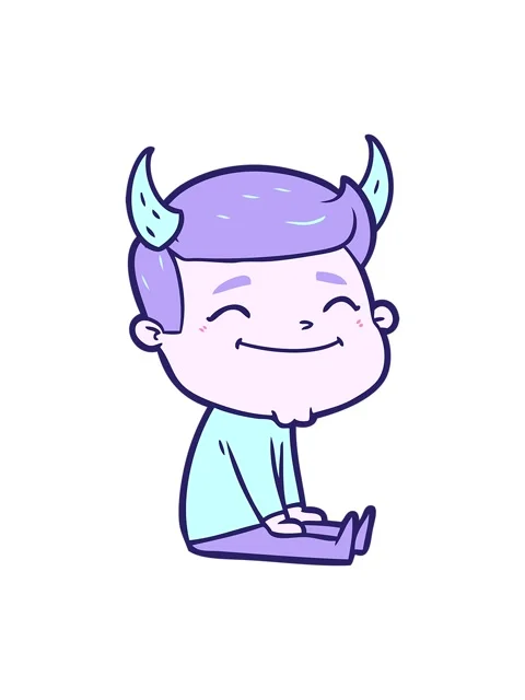 Pixelize effect animation of happy cartoon man with devil horns Stock Footage 324335104