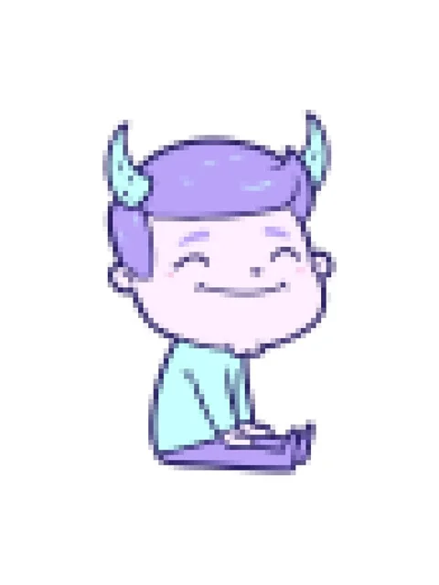 Pixelize effect animation of happy cartoon man with devil horns Stock Footage 324400199