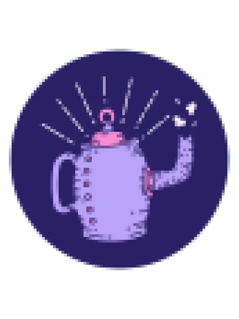 Pixelize effect animation of icon of a tattoo style old coffee pot steaming Stock Footage 324116493