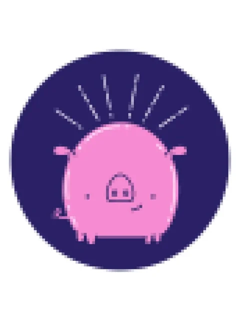 Pixelize effect animation of icon of a tattoo style pig character Stock Footage 324228930