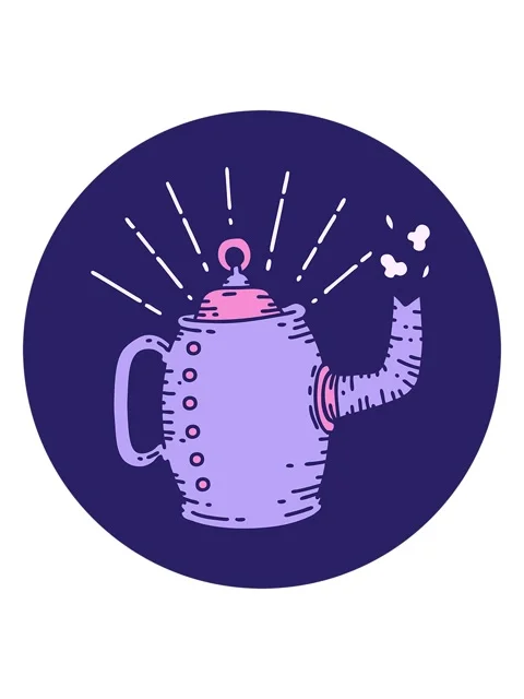 Pixelize effect animation of icon of a tattoo style old coffee pot steaming Stock Footage 324480962