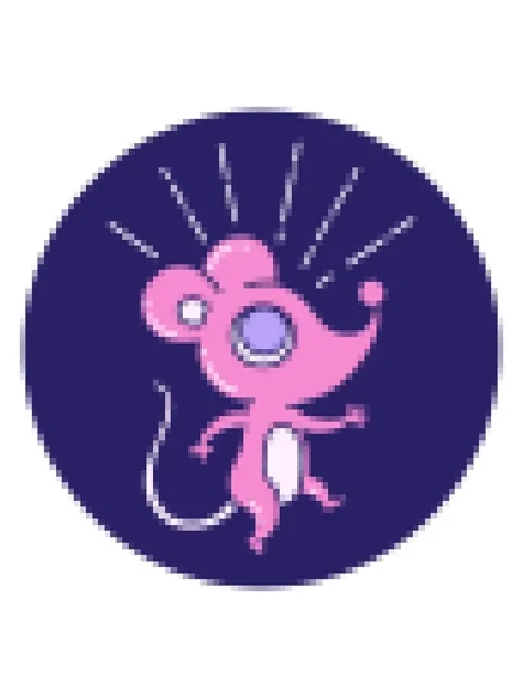 Pixelize effect animation of icon of a tattoo style mouse character Stock Footage 324493381