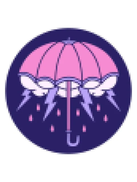 Pixelize effect animation of iconic image of an umbrella Stock Footage 324330129