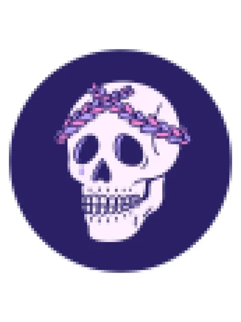 Pixelize effect animation of iconic tattoo style image of a skull with laur.. Stock Footage 324333284