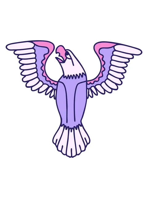 Pixelize effect animation of iconic tattoo style image of an american eagle Stock Footage 324490865