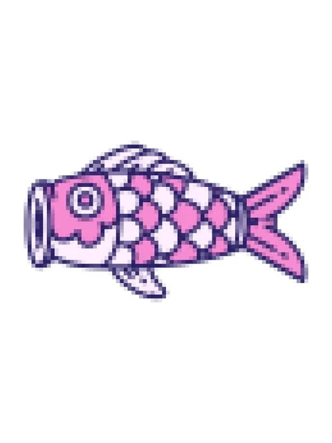 Pixelize effect animation of a japanese koinobori carp paper flag Stock Footage 324234046