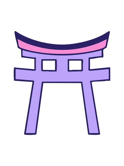 Pixelize effect animation of a japanese shinto torii shrine gate Video stock 324247643