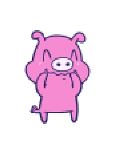 Pixelize effect animation of nervous cartoon pig Stock Footage 324041245