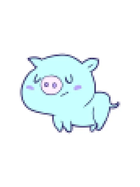 Pixelize effect animation of  pig cartoon Stock Footage 324132895