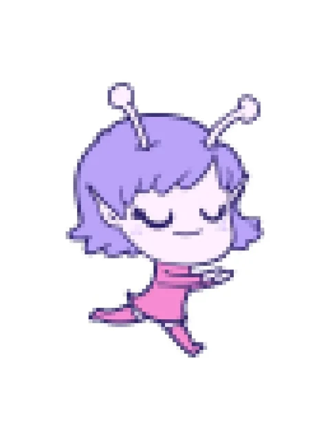 Pixelize effect animation of smiling alien girl drawing Stock Footage 324353295