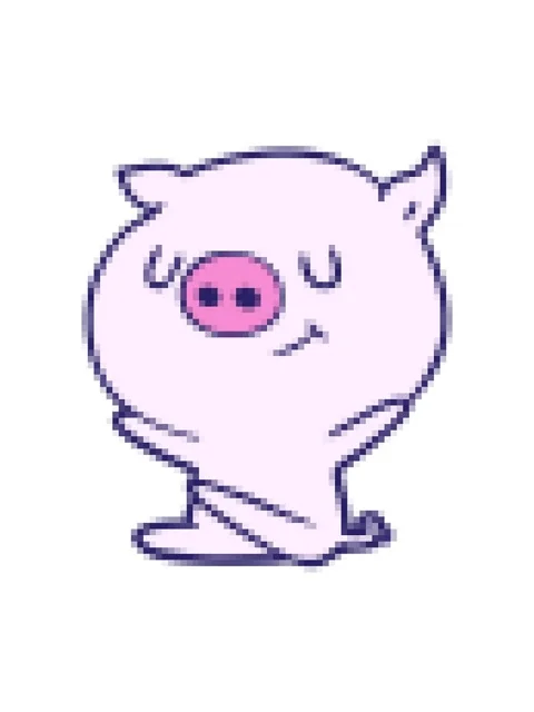 Pixelize effect animation of smiling cartoon pig Stock Footage 324464712