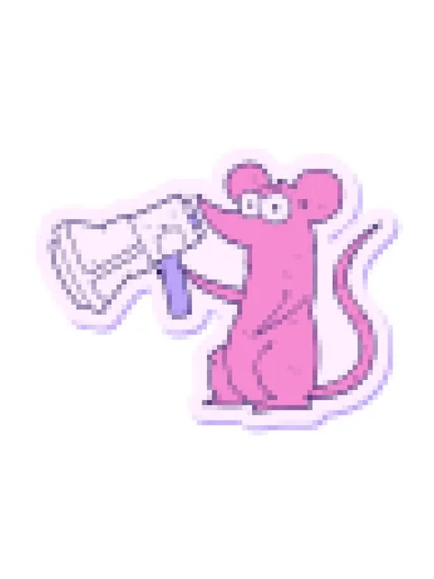 Pixelize effect animation of sticker of a cartoon mouse with megaphone Stock Footage 324257286