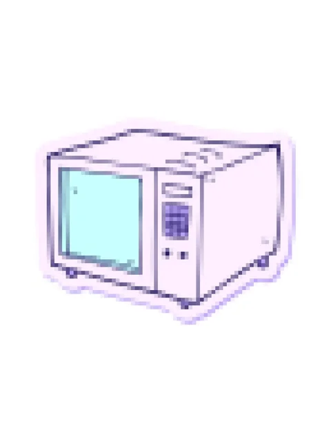 Pixelize effect animation of sticker of a cartoon microwave Stock Footage 324402593