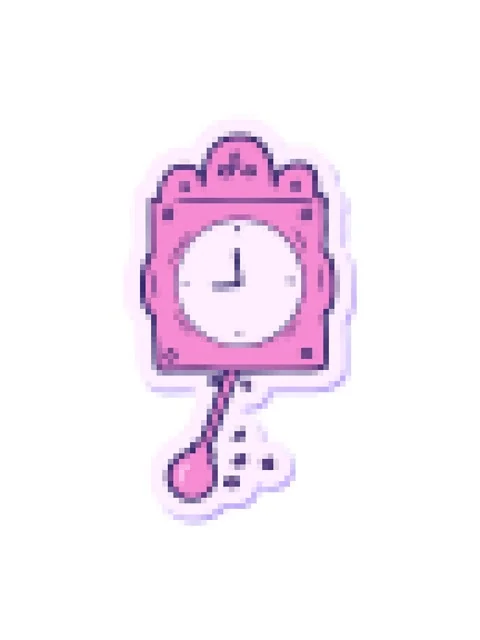 Pixelize effect animation of sticker of a cartoon ticking clock Stock Footage 324484214