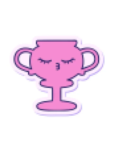 Pixelize effect animation of sticker of a cute cartoon trophy Stock Footage 324119795