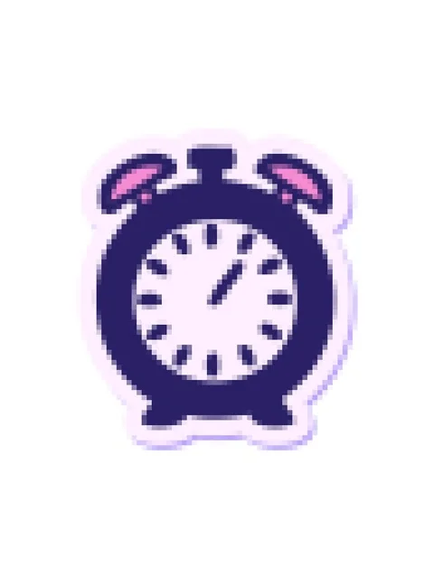 Pixelize effect animation of sticker of a cute cartoon alarm clock Stock Footage 324479308