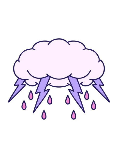 Pixelize effect animation of  tattoo style image of a storm cloud Stock Footage 324359447