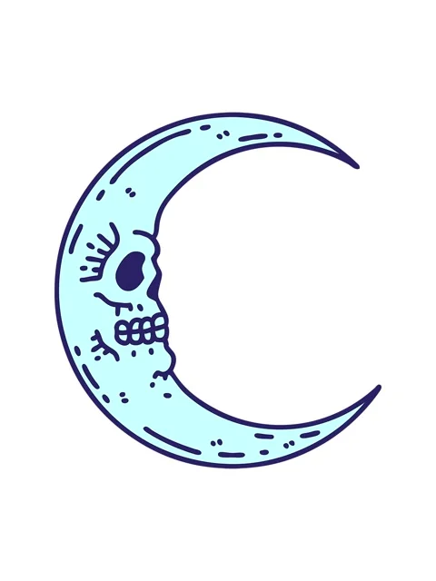 Pixelize effect animation of tattoo in traditional style of a skull moon Vídeo Stock 324084433