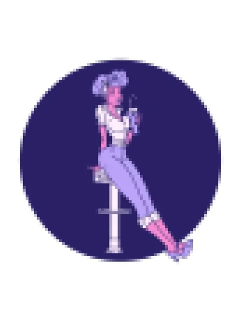Pixelize effect animation of tattoo in traditional style of a pinup girl dr.. Stock Footage 324209235