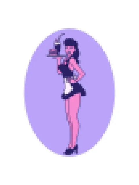 Pixelize effect animation of tattoo in traditional style of a pinup waitres.. Stock Footage 324262115