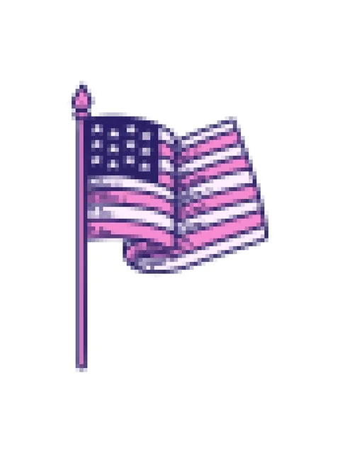 Pixelize effect animation of  traditional style of the american flag Stock Footage 324455372