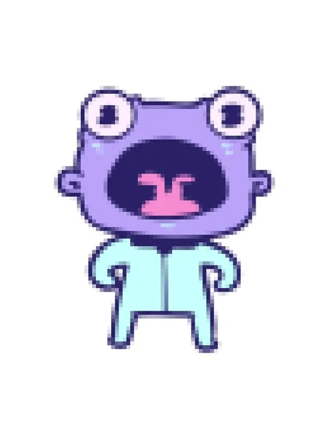 Pixelize effect animation of weird alien shouting Stock Footage 324344198