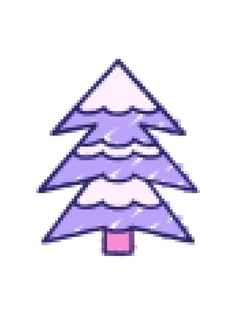 Pixelize effect animation of Winter Tree Chalk Drawing Stock Footage 324304062