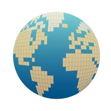 Pixelized globe Stock Illustration