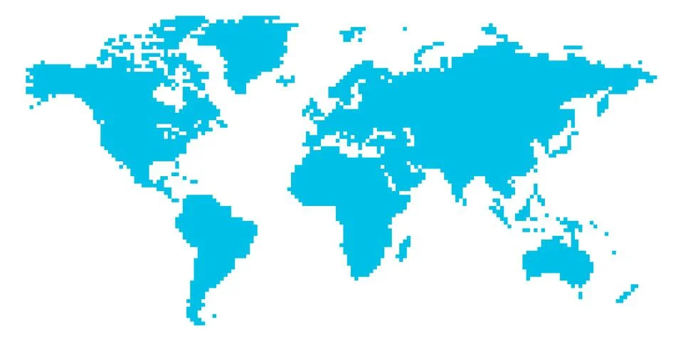 Pixelized Vector Map of World Stock Illustration