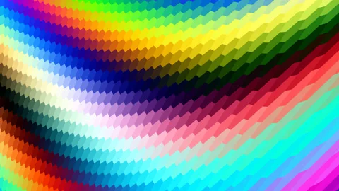 Pixellated Rolling Posterised Bars of Spectrum Colors Stock Footage 139736605