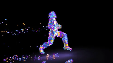 PixelMan Running Video stock 70223060