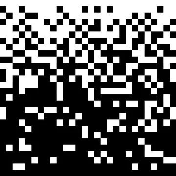 The pixels are scattered, dissolve. Pixel gradient Speed seamless pattern. Black Illustrazione stock