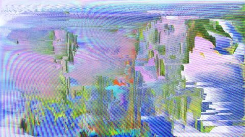 PIxels defect digital glitch 3d prism color surface screen Stock Illustration