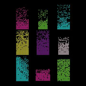 Pixels disintegrating effect with colorful digital errors イラスト素材