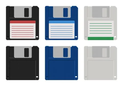 Pixels Floppy Disks Stock Illustration