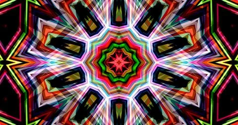 Pixels Flowers Flora Geometric Pattern Background Dark Color Symmetric Stock Illustration