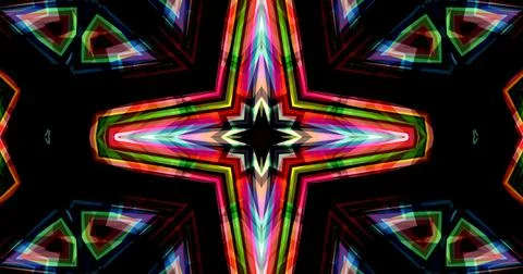 Pixels Flowers Flora Geometric Pattern Background Dark Color Symmetric Stock Illustration