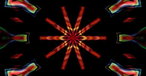 Pixels Flowers Flora Geometric Pattern Background Dark Color Symmetric Stock Illustration