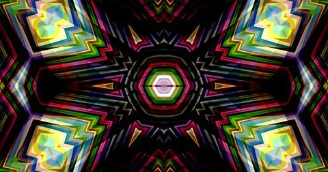 Pixels Flowers Flora Geometric Pattern Background Dark Color Symmetric Stock Illustration