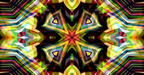 Pixels Flowers Flora Geometric Pattern Background Dark Color Symmetric 스톡 일러스트