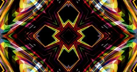 Pixels Flowers Flora Geometric Pattern Background Dark Color Symmetric Stock Illustration