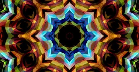 Pixels Flowers Flora Geometric Pattern Background Dark Color Symmetric Stock Illustration