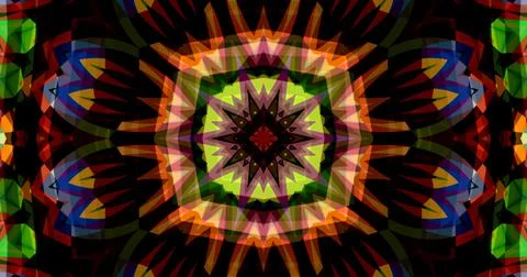 Pixels Flowers Flora Geometric Pattern Background Dark Color Symmetric Stock Illustration