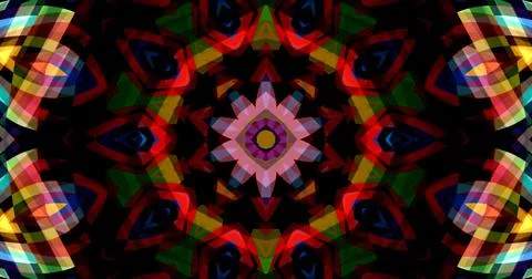 Pixels Flowers Flora Geometric Pattern Background Dark Color Symmetric Stock Illustration